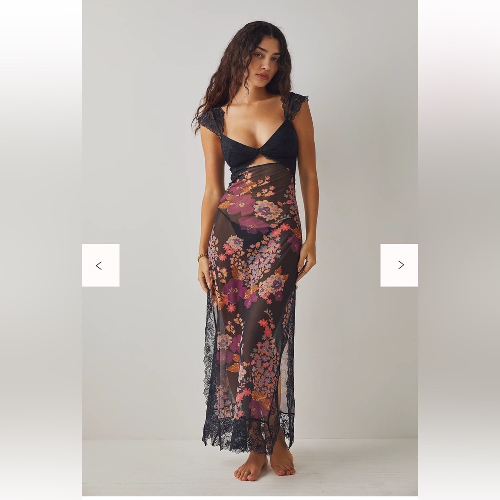 Urban Outfitters Black Floral Lace Dress Worn Once Brand New